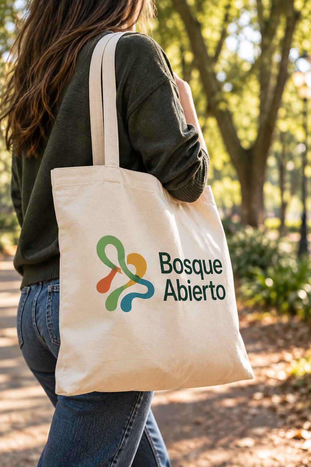 Bolsa de tela con el logo de Bosque Abierto